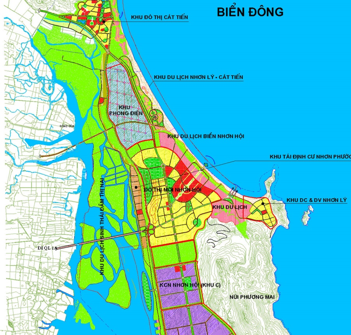 Khu đô thị cửa ngõ Cát Tiến tỉnh Bình Định 3 Vị trí KĐT Cát Tiến trên bản đồ quy hoạch Quy Nhơn